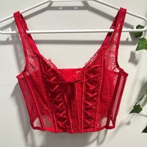 Victoria’s secret cropped mesh corset top